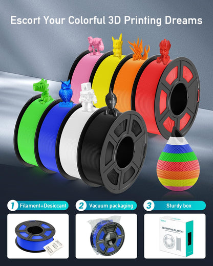 SUNLU 3D Printer Filament PETG Filament 1.75mm, Less Stringing Good Layer Adhesion High Toughness, PETG Filament 1.75 ±0.02mm, 1kg Spool(2.2lbs), PETG Black