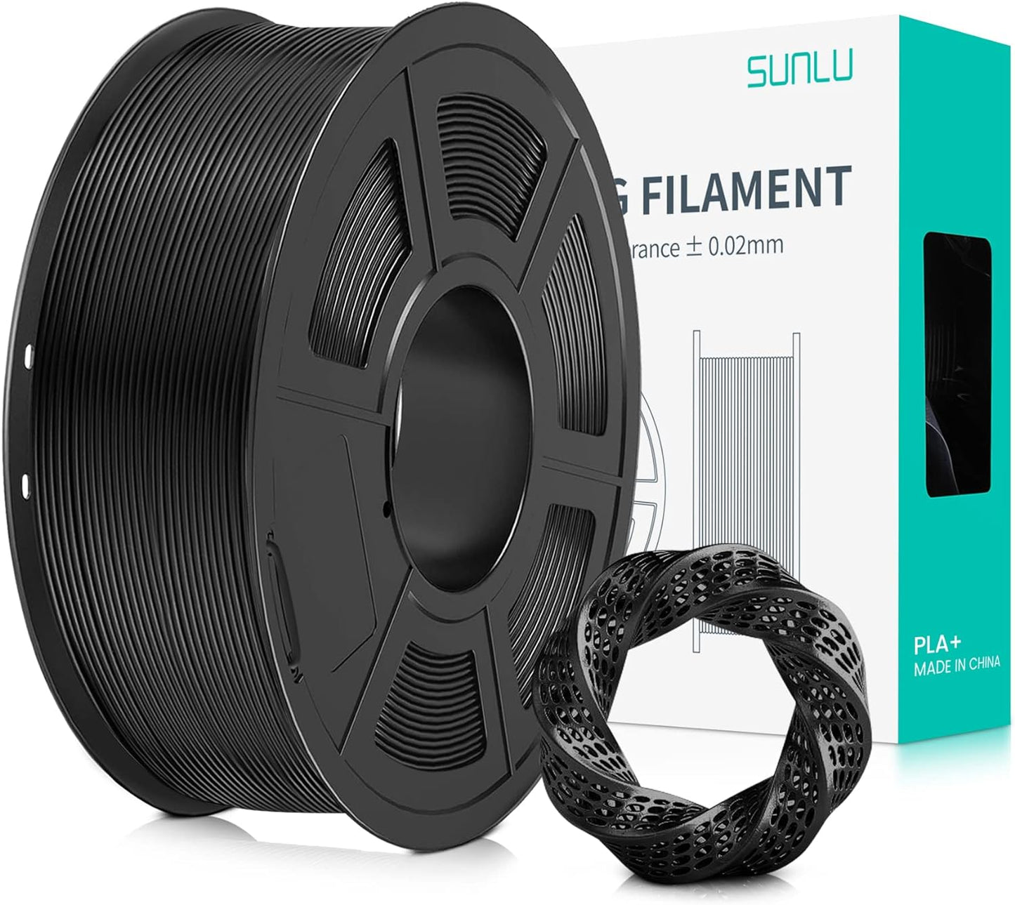 SUNLU PLA+ Filament MasterSpool, PLA Plus 3D Printer Filament with Reusable Spool, 1KG 3D Printing PLA+ Filament