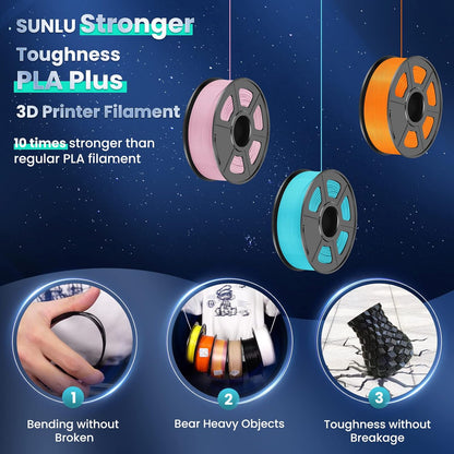 SUNLU PLA+ Filament MasterSpool, PLA Plus 3D Printer Filament with Reusable Spool, 1KG 3D Printing PLA+ Filament