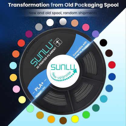 SUNLU PLA+ Filament MasterSpool, PLA Plus 3D Printer Filament with Reusable Spool, 1KG 3D Printing PLA+ Filament