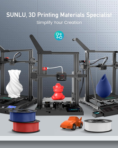 SUNLU 3D Printer Filament PETG Filament 1.75mm, Less Stringing Good Layer Adhesion High Toughness, PETG Filament 1.75 ±0.02mm, 1kg Spool(2.2lbs), PETG Black