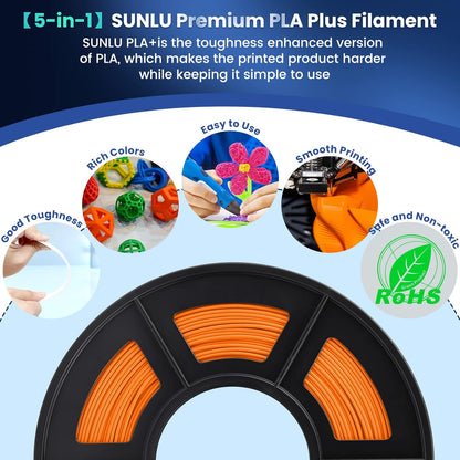 SUNLU PLA+ Filament MasterSpool, PLA Plus 3D Printer Filament with Reusable Spool, 1KG 3D Printing PLA+ Filament